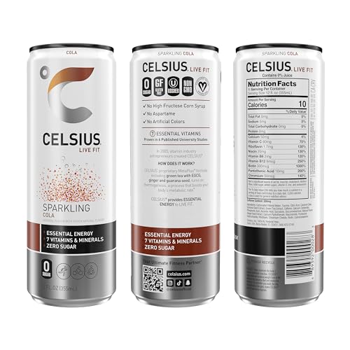 CELSIUS Sparkling Cola, Functional Essential Energy Drink 12 Fl Oz (Pack of 12) CELSIUSUS supplements