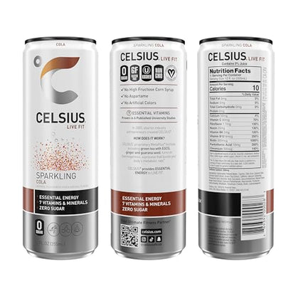 CELSIUS Sparkling Cola, Functional Essential Energy Drink 12 Fl Oz (Pack of 12) CELSIUSUS supplements