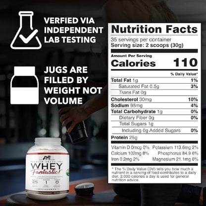 Whey Fantastic - Unflavored - 100% Natural Grass Fed Whey Protein Powder - Unique 3 Fantastic NutritionUS supplements