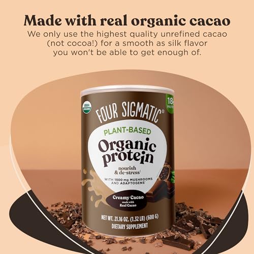 Four Sigmatic Organic Plant-Based Protein Powder Creamy Cacao Protein with Lion’s Mane Four SigmaticUS supplements