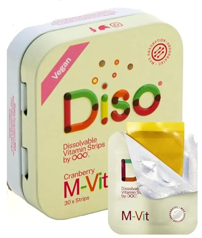 DISO - M-VIT - Fast-Dissolving Multivitamin Oral Strips, Cranberry Flavor, Vegan, Sugar Free, Gluten Free, Individually Wrapped DISOAu supplements