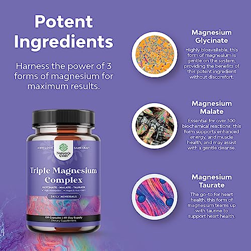 Triple Magnesium Complex Supplement 400mg Elemental - High Absorption Magnesium Natures CraftAu supplements