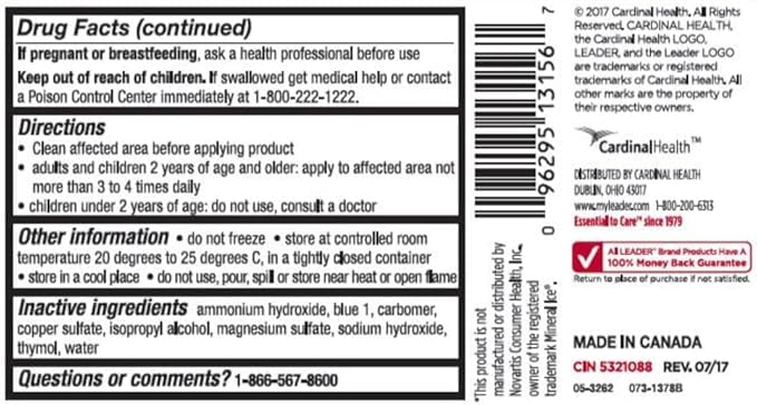 Leader Mineral Ice Blue Gel, Menthol 2%, Pain Relief Gel, Topical Analgesic, for Muscle Pain, Backache, Arthritis & Sport Injuries, for Adults and Kids 2+, Compare to Mineral Ice, 8 oz LeaderAu supplements