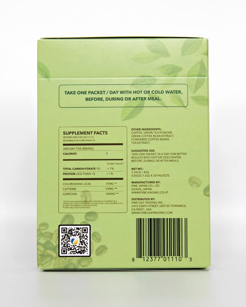 Fine USA Green Tea & Coffee | Clean Energy & Focus | Boost Metabolism | Catechins FINE USAUS supplements
