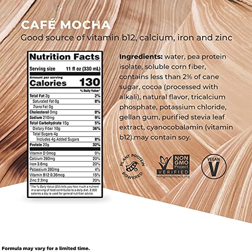 Evolve Plant Based Protein Shake, Café Mocha, 20g Vegan Protein, Dairy Free, No Artificial EvolveUS supplements