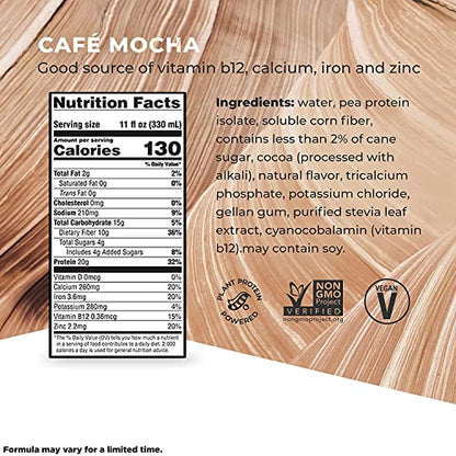 Evolve Plant Based Protein Shake, Café Mocha, 20g Vegan Protein, Dairy Free, No Artificial EvolveUS supplements