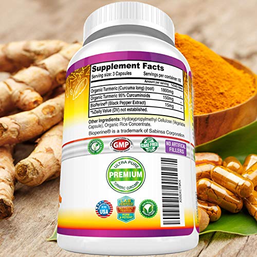 Turmeric Curcumin with BioPerine 1950mg - Natural Joint & Healthy Inflammatory FRESH HEALTHCAREUS supplements