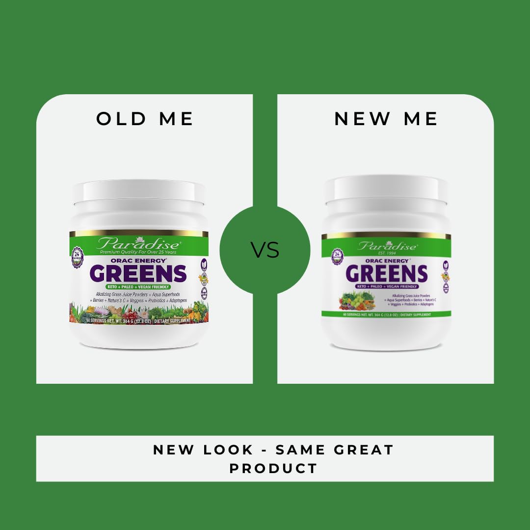 Paradise ORAC Energy Greens Powder Extract, Super Antioxidants, Probiotics for Gut Paradise HerbsUS supplements
