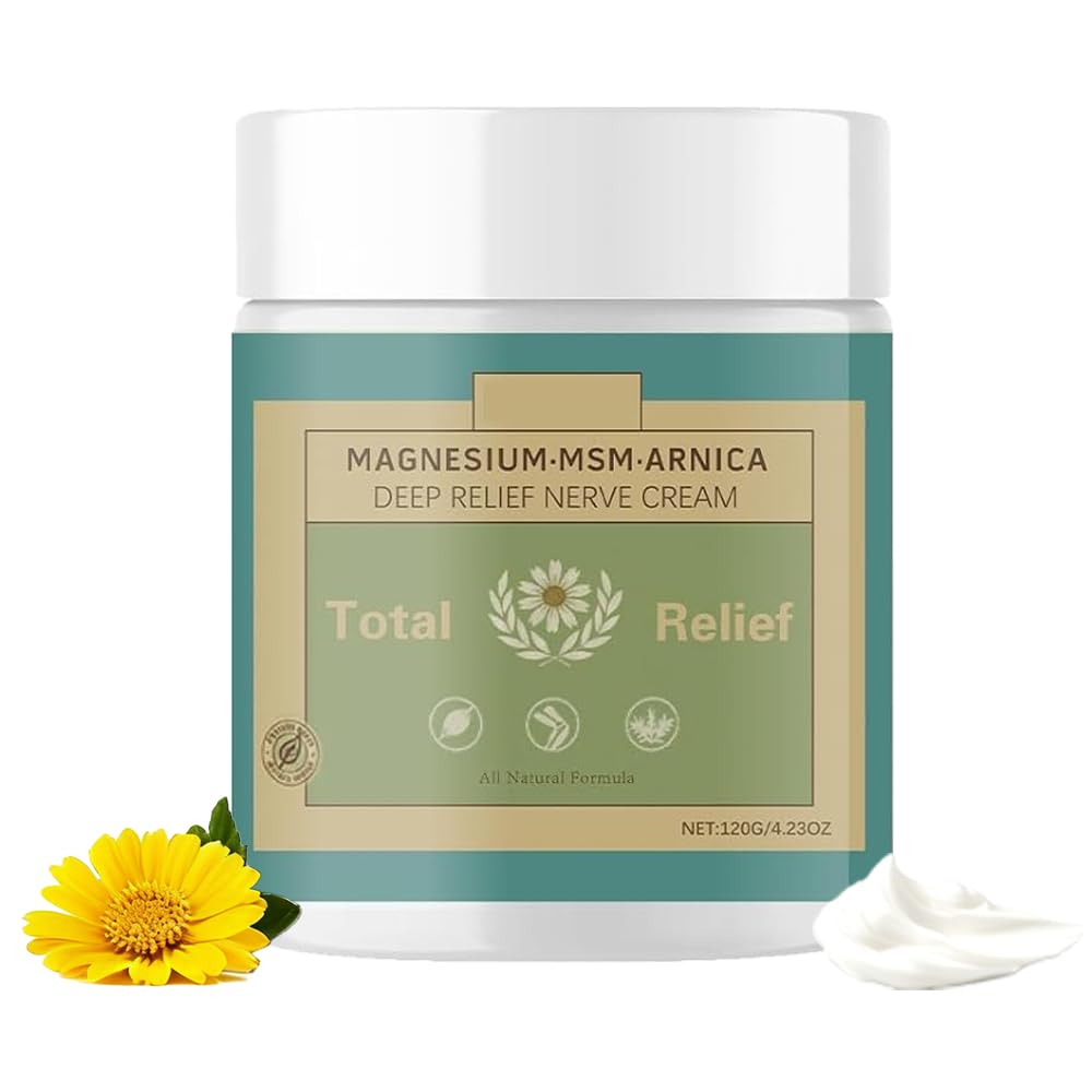 HANGWON Total Relief Magnesium Soothing Cream Advanced nerve Comfort with Arnica, Menthol, MSM,Fast-Absorbing for Relief Joint, Feet, Hands, Legs, Muscles, and Waist, Natural Ingredient -4floz/114g HANGWONAu supplements