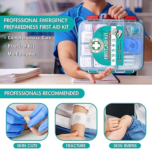 General Medi 420 Pieces Professional First Aid Kit - HardCase First Aid Box - Contains General MediAu supplements