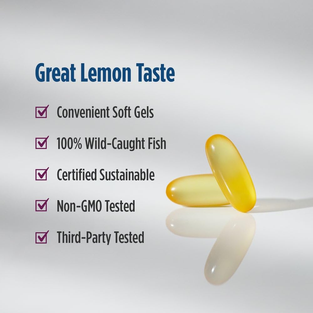 Nordic Naturals Complete Omega-D3, Lemon Flavor - 120 Soft Gels - 565 mg Omega-3 + 70 mg GLA + 1000 IU Vitamin D3 - EPA & DHA - Healthy Skin, Cognition, Positive Mood - Non-GMO - 60 Servings Nordic NaturalsAu supplements