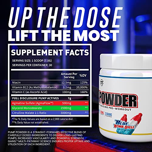 MAN Sports Pump Powder Blue Bombsicle - Stimulant Free Pre Workout Drink MAN SportsUS supplements