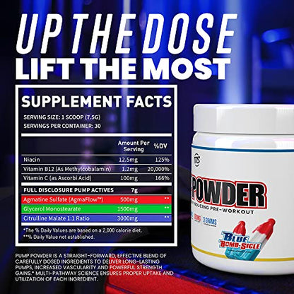 MAN Sports Pump Powder Blue Bombsicle - Stimulant Free Pre Workout Drink MAN SportsUS supplements