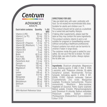 Centrum Advance Multivitamin & Mineral Supplements, 24 essential nutrients including CentrumUS supplements