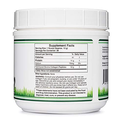 Collagen Peptides Powder - Hydrolyzed Collagen, Keto Safe - 16.08oz - Multi Type 1, 2 Double Wood SupplementsUS supplements