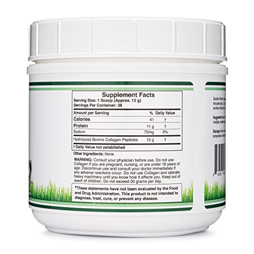Collagen Peptides Powder - Hydrolyzed Collagen, Keto Safe - 16.08oz - Multi Type 1, 2 Double Wood SupplementsUS supplements