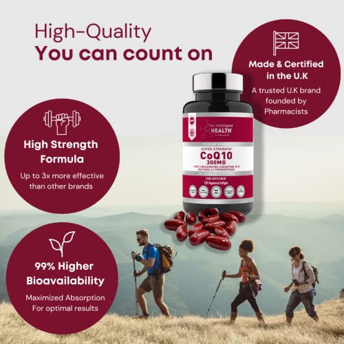 Ubiquinone Coenzyme Q10 300mg Softgel Capsules, 120 Super Strength Vegan Friendly The Intelligent HealthUS supplements