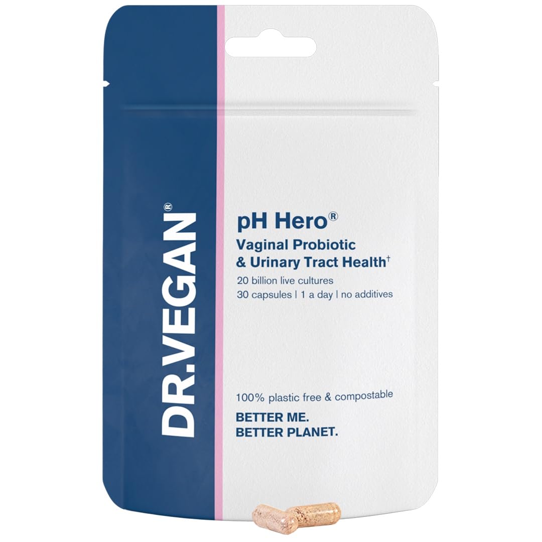 DR.VEGAN | pH Hero | Supports Balanced Vaginal Flora | 50bn CFU | Cranberry | Sea Buckthorn dr veganAu supplements