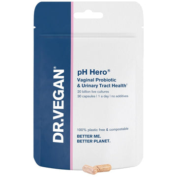 DR.VEGAN | pH Hero | Supports Balanced Vaginal Flora | 50bn CFU | Cranberry | Sea Buckthorn dr veganAu supplements