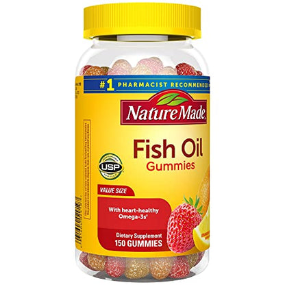 Nature Made Fish Oil Gummies, Omega 3 Fish Oil Supplements, Healthy Heart Support Nature MadeUS supplements