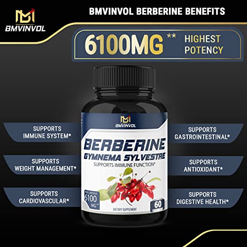 BMVINVOL 5-in-1 Berberine Supplement 6100mg with Ceylon Cinnamon, Gymnema Sylvestre BMVINVOLAu supplements