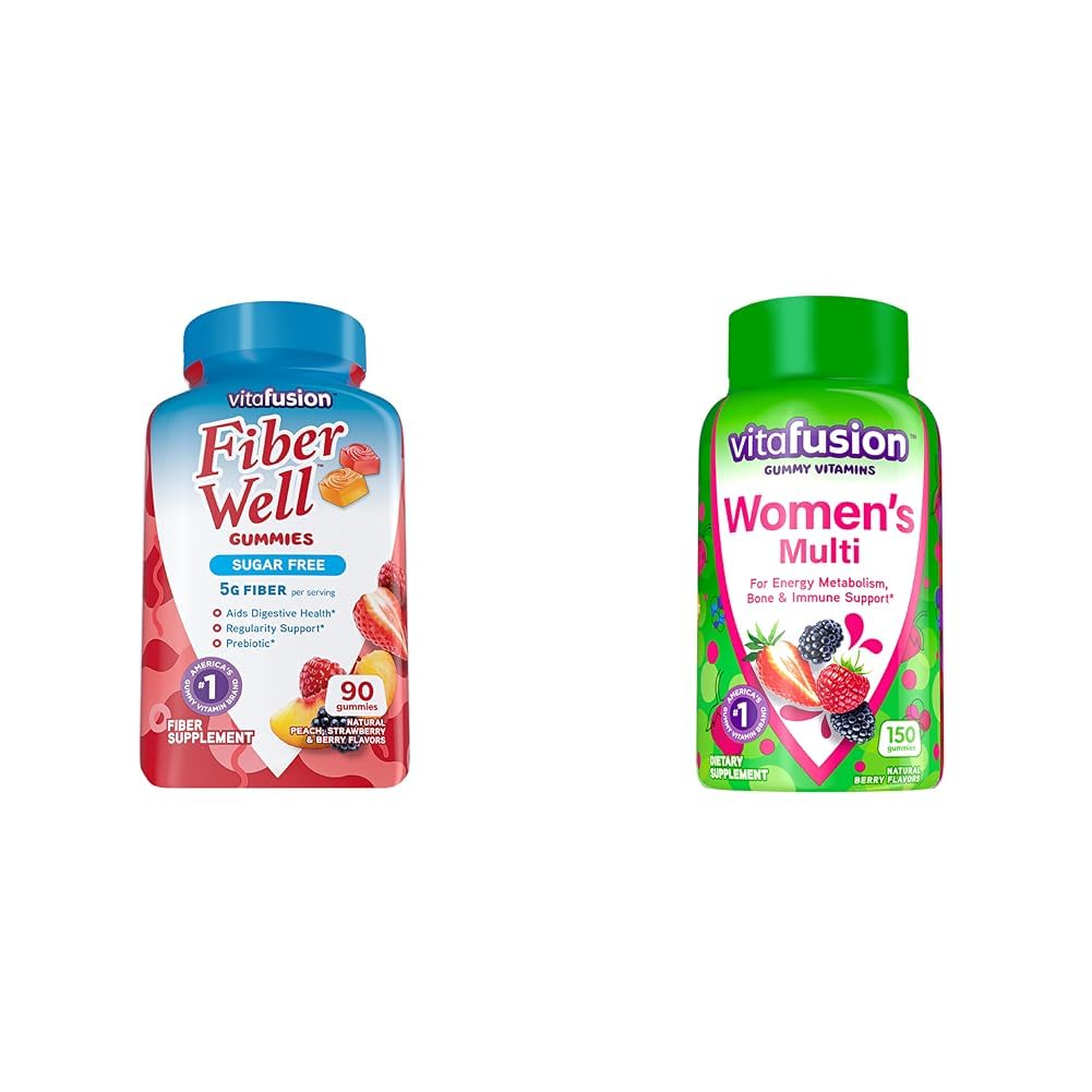 Vitafusion Fiber Well Sugar Free Fiber Supplement & Womens Multivitamin Gummies VitafusionUS supplements