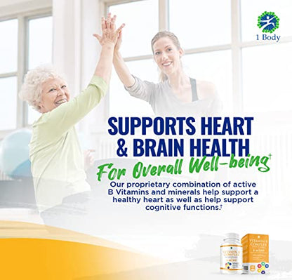 1 Body Vitamin B Complex – 5-MTHF Folate with B1, B2, B5, B6 1 BodyUS supplements