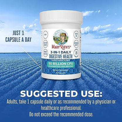 Mary Ruth's 3 in 1 Digestive Health Probiotic, 30 CT MaryRuth OrganicsUS supplements