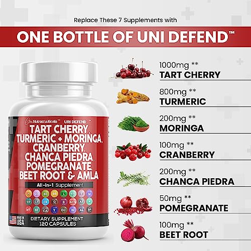 Tart Cherry Extract Capsules 20,000mg with Turmeric 8000mg Moringa Clean NutraceuticalsUS supplements