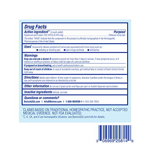 Boiron Hypericum Perforatum 30C Homeopathic Medicine for Relief from Nerve Pain, Toothaches BoironAu supplements