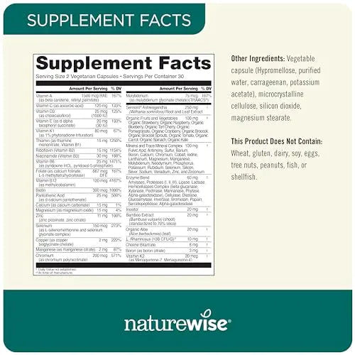 NatureWise Multivitamin for Men + Stress Support + Fulvic Ionic Minerals + Probiotics for Immunity, Male Health NatureWiseAu supplements