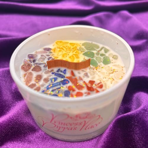 Princess Pippa's Place Healing Candles with Crystals Inside- Natural Soy Wax 7 Stones Crystal Candle Jar Msupps.comAu supplements