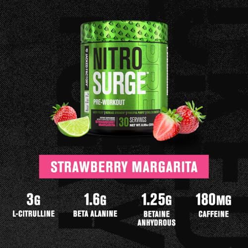 NITROSURGE Pre Workout Supplement - Endless Energy, Instant Strength Gains Jacked FactoryAu supplements
