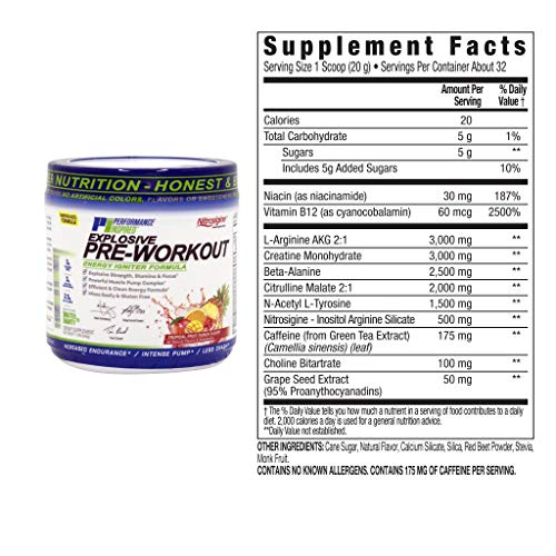 PERFORMANCE INSPIRED Nutrition Pre-Workout Powder - Contains Citrulline - Nitrosigine PERFORMANCE INSPIREDUS supplements