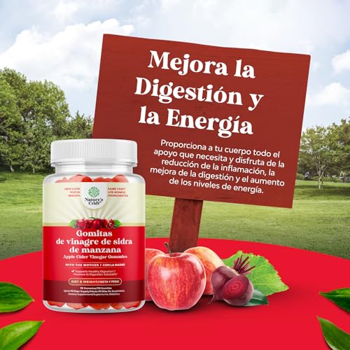Gomitas ACV de Vinagre de Sidra de Manzana – Suplemento de Energético Natural con la Natures CraftAu supplements