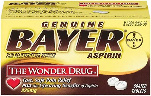 Genuine Bayer Aspirin 325mg Tablets, 50-Count (Pack of 2) BayerAu supplements