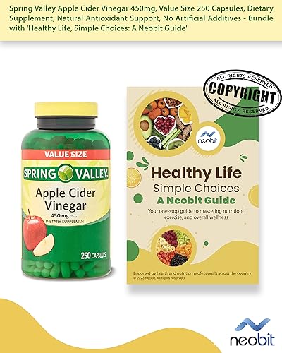 Spring Valley Apple Cider Vinegar 450mg, Value Size 250 Capsules, Dietary Supplement NeobitAu supplements