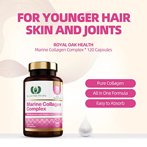 Marine Collagen Complex – 120 Hydrolyzed Fish Collagen Capsules – Enriched with Vitamin C Royal Oak HealthAu supplements