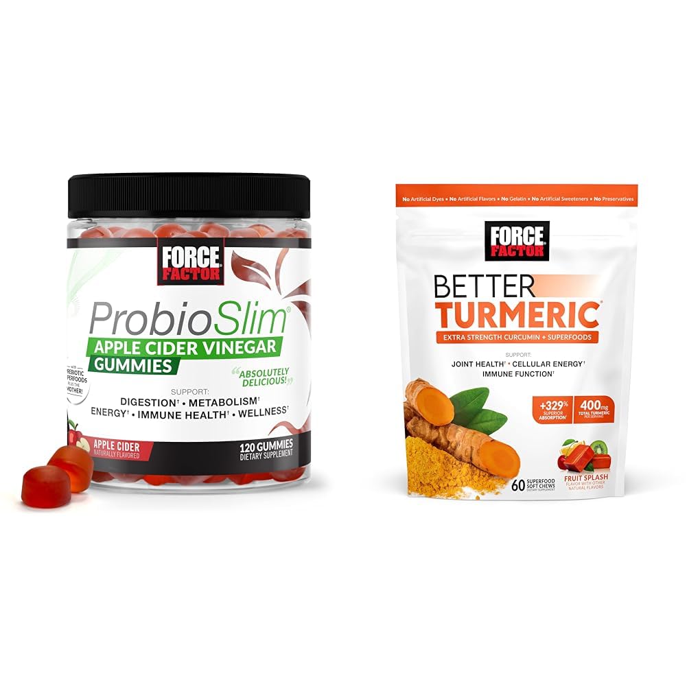 Force Factor ProbioSlim Apple Cider Vinegar Gummies with Organic, LactoSpore & Better Force FactorUS supplements