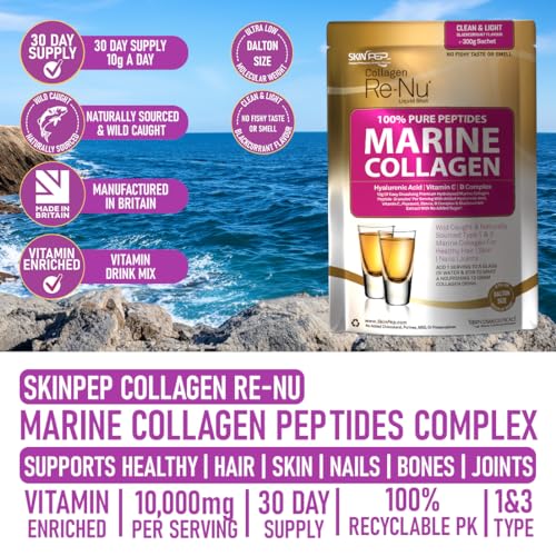 SkinPep® Collagen Re-Nu Liquid Shot Sachet 15-30 Day Supply - The Anti-Ageing Daily Collagen Drink Mix SkinPepAu supplements