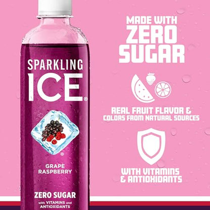 Sparkling Ice, Grape Raspberry Sparkling Water, Zero Sugar Flavored Water, with Vitamins Sparkling ICEUS supplements