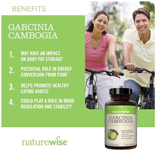 Naturewise Garcinia Cambogia with Pure Garcinia Cambogia Extract, 60% HCA Concentrati NatureWiseUS supplements