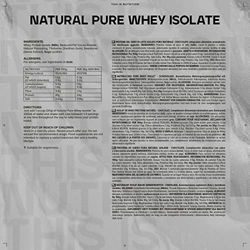 Bulk Natural Pure Whey Protein Isolate, No Artificial Sweetners, Chocolate, 500 g, Packaging May Vary BulkUS supplements