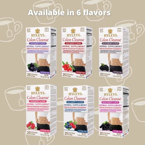 Hyleys Colon Cleanse Tea Blackberry Flavor - 50 Tea Bags (1 Pack) HYLEYSUS supplements