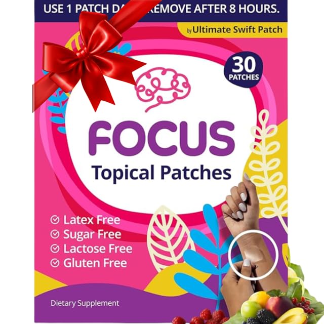 Swift Patch Focus Patch for Adults (30 Day Supply) + Proprietary Blend (Men and Women) - Help Kids and Adults Focus with Patches 22 Ingredients with Proprietary Formula Ultimate Swift PatchUS supplements