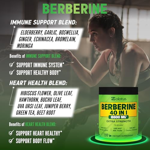 Zolotus 18800mg Berberine Supplement 40 in 1, with Sea Moss, Cinnamon, Milk Thistle ZolotusAu supplements