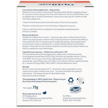 Optibac Kids Probiotic with Vitamin D & Calcium for Immune System Support & Gut Health OptiBacUS supplements