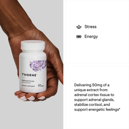 THORNE Adrenal Cortex - Bovine Adrenal Cortex Supplement for Cortisol Management THORNEUS supplements