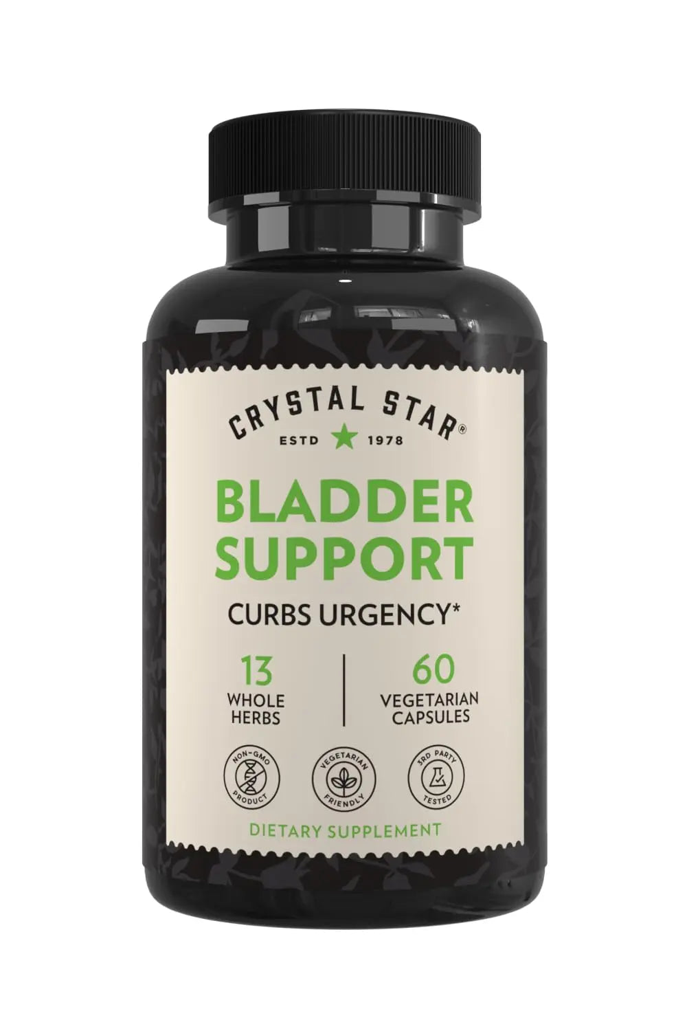 Crystal Star Bladder Support (60 Capsules) – Herbal Supplement for Healthy Bladder Function - Cranberry, Dandelion & Fenugreek - Helps Overactive Bladder and Incontinence - Non-GMO Crystal StarAu supplements