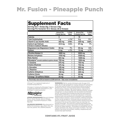Nutrithority Mr.Fusion Pre Workout Supplement, Pineapple Punch, 40 Servings NutrithorityAu supplements
